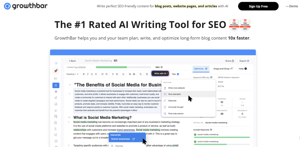 Best AI tools for content writing